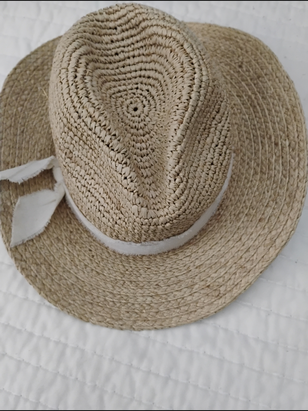 Hat Attack Natural Straw Sun Hat with White Band
